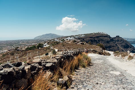 Views along the Fira to Oia hike