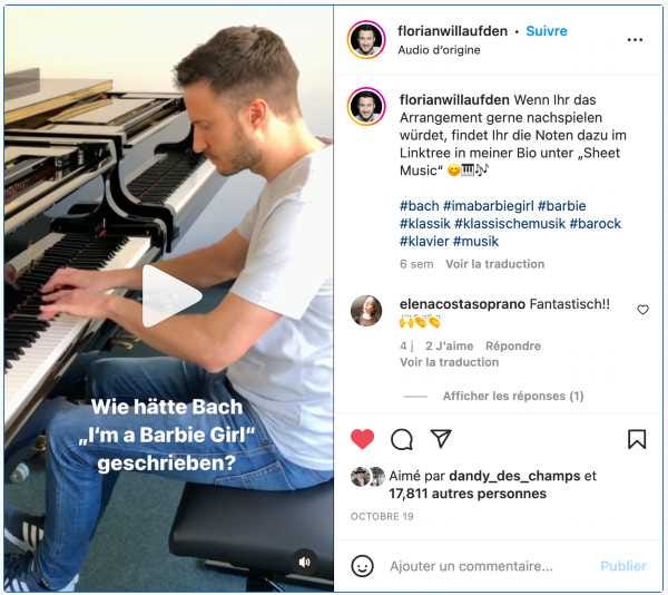 Capture d'écran Instagram