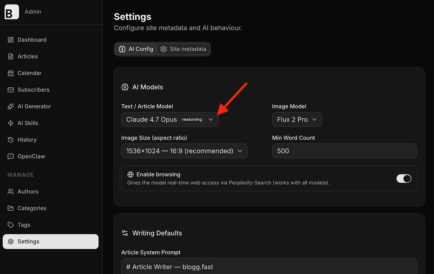 BloggFast’s new LLM support. Image by Jim Clyde Monge