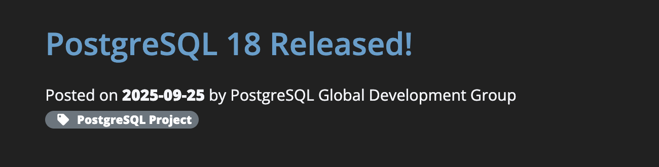 الجديد في إصدار PostgreSQL 18