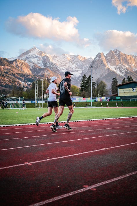 A selection of beautiful track photos showing mountains in the background