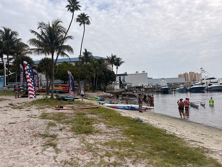 various photos from the BillBone Paddle the Peanut Race in Riviera Beach, Florida on Lake Worth Lagoon, Peanut Island