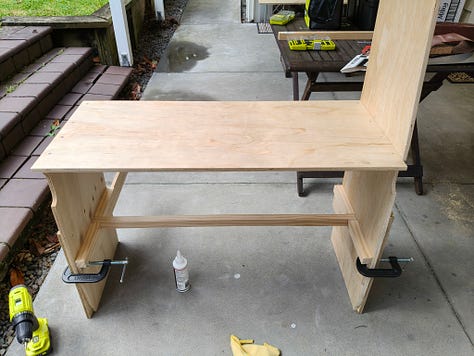 Constructing a plywood cupboard over various phases