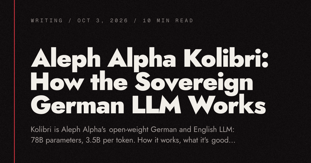 Aleph Alpha veröffentlicht Kolibri, ein souveränes deutsches Open-Weight-Modell Aleph Alpha veröffentlicht Kolibri, ein souveränes deutsches Open-Weight-Modell