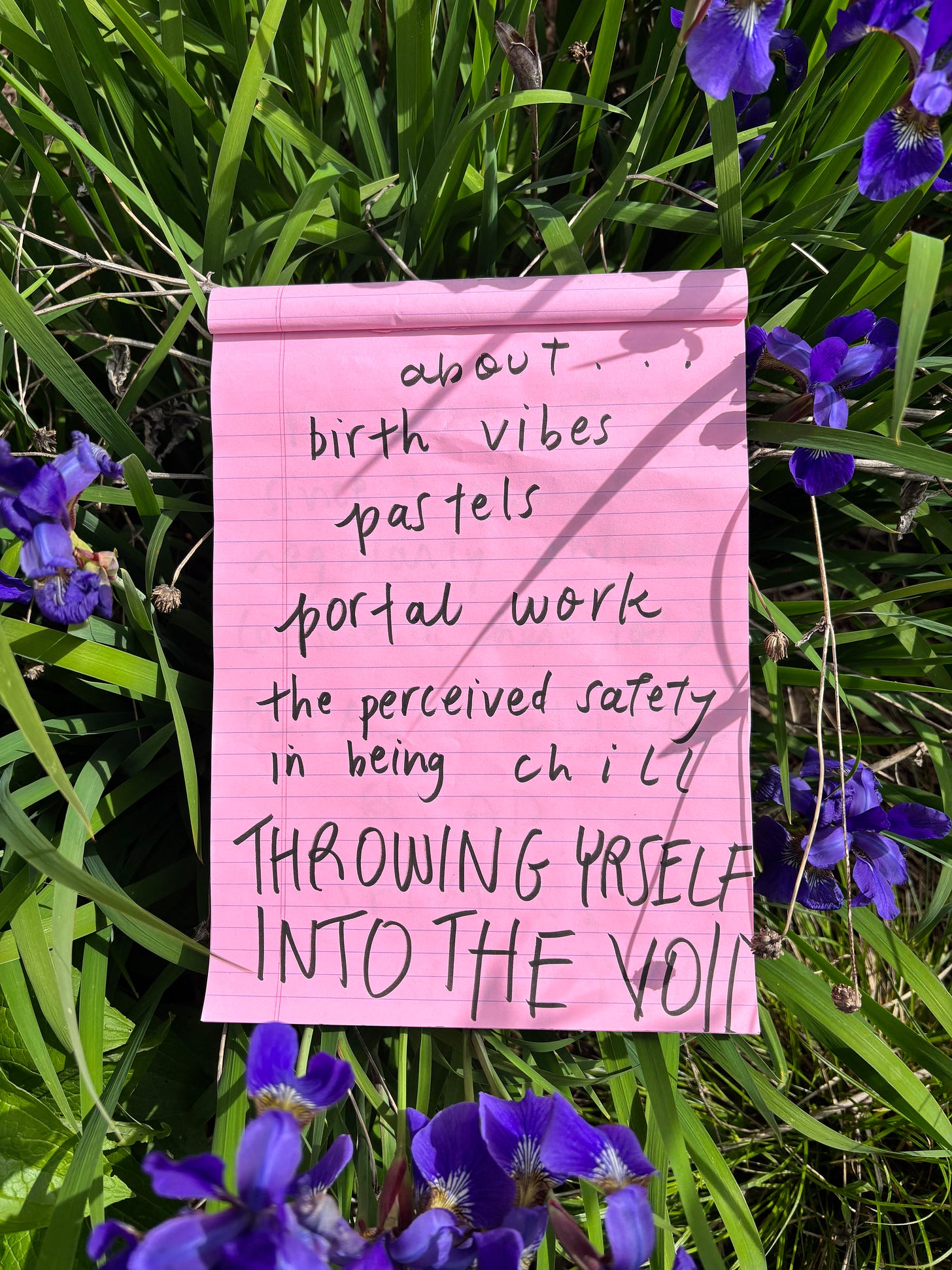 about.. birth vibes, portal work, the perceived safety in being chill, THROWING YRSELF INTO THE VOID