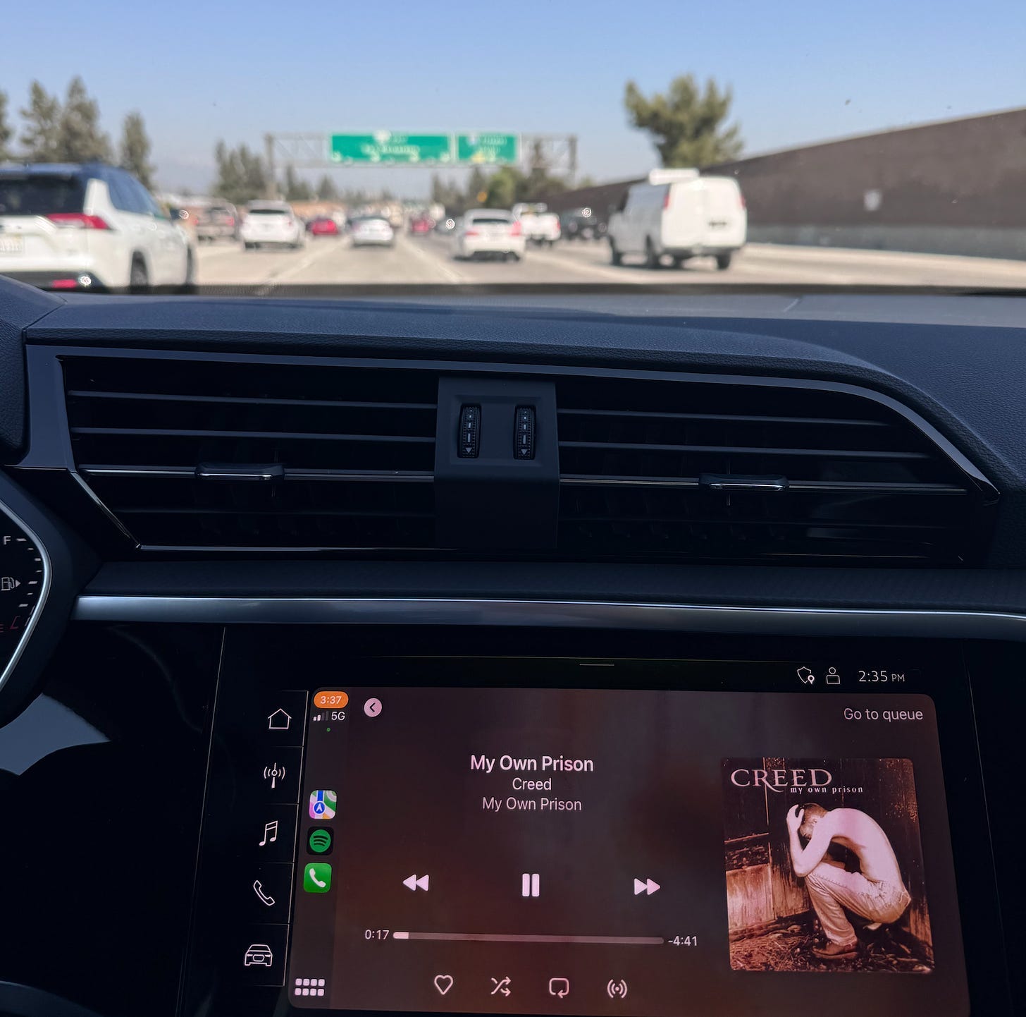 My Own Prison playing on my car stereo