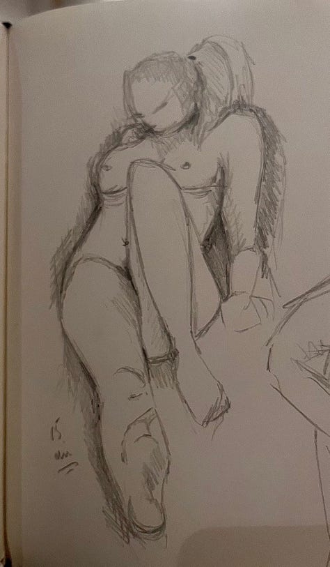 life drawing of female nude