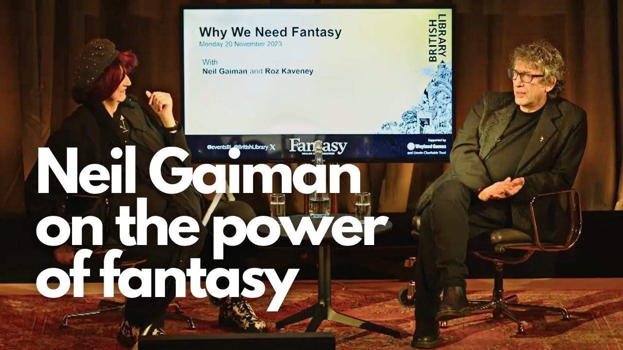 Neil Gaiman in conversation with Roz Kaveney on the power of #fantasy #books #booktube #author Neil Gaiman in conversation with Roz Kaveney on the power of #fantasy #books #booktube #author