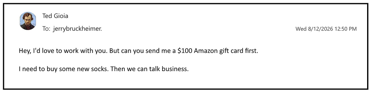 Screenshot of an email Screenshot of an email