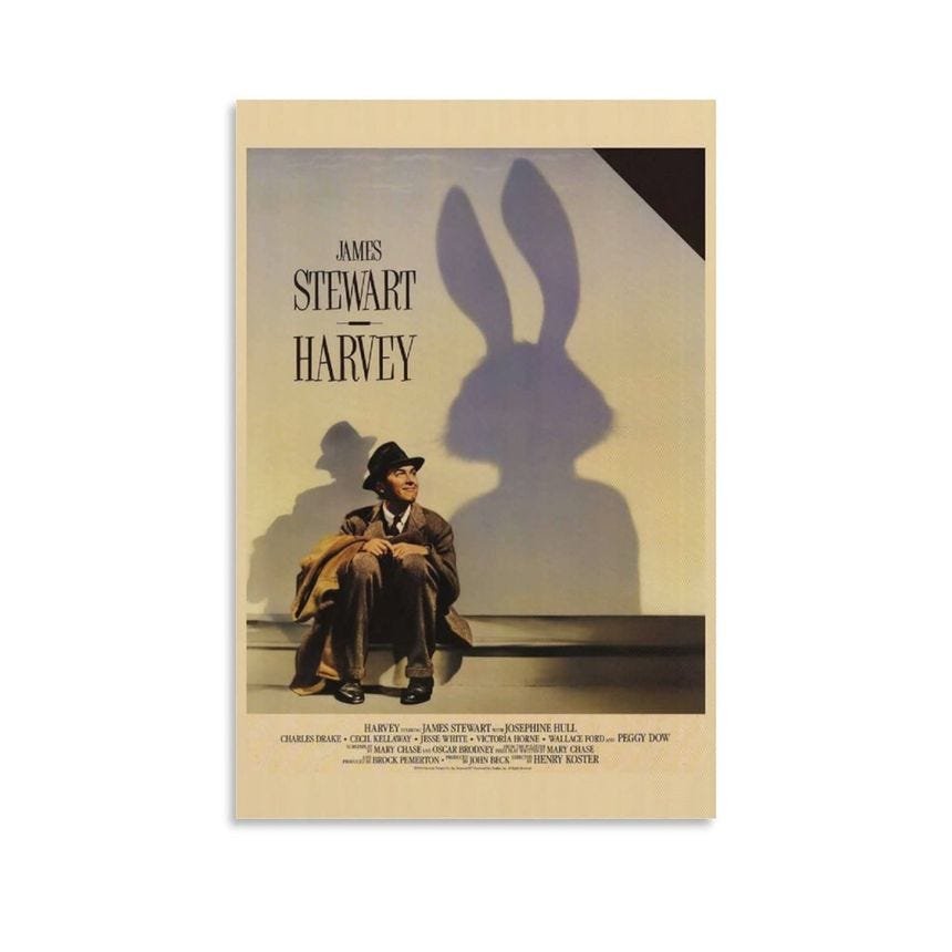 Harvey Movie Poster Canvas Art Poster And Wall Art Picture Print Modern Family Bedroom Decor Posters 20x30inch(50x75cm)
