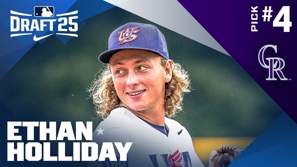 Draft 2025: Rockies select SS Ethan Holliday No. 4 Draft 2025: Rockies select SS Ethan Holliday No. 4