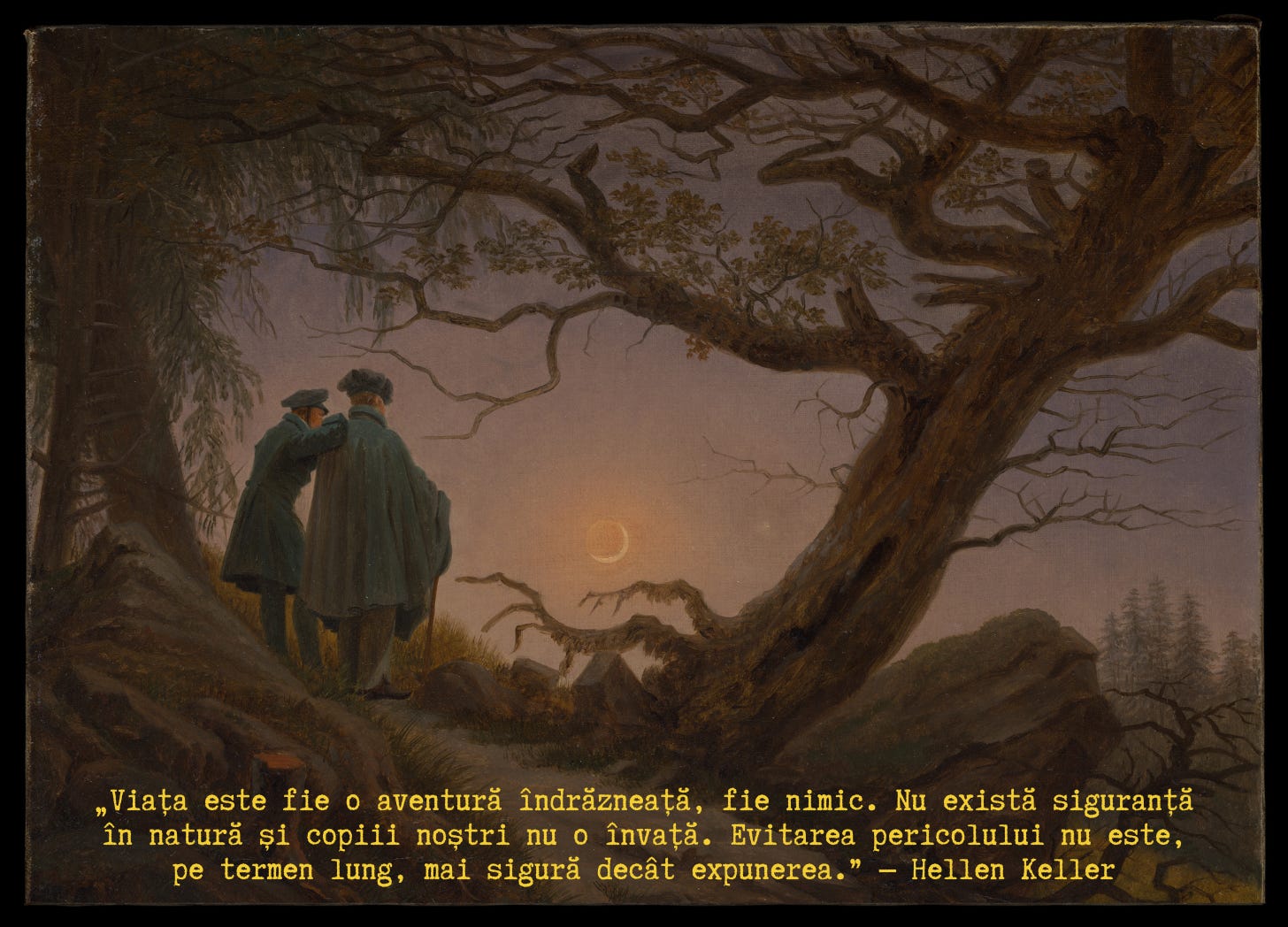Caspar David Friedrich, Two Men Contemplating the Moon Caspar David Friedrich, Two Men Contemplating the Moon