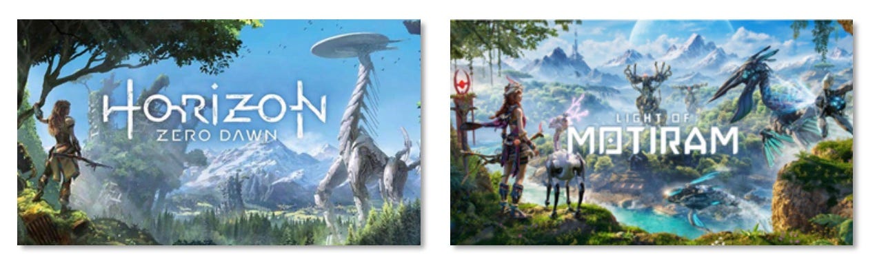 Comparaison des Key Arts de Horizon et Light Of Motiram