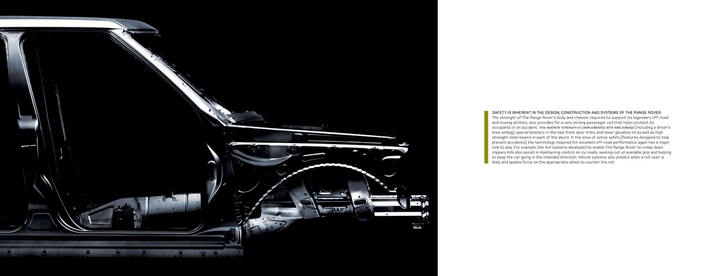 2007 Range Rover L322 brochure monocoque frame