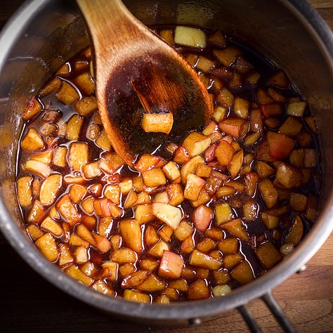 Step-by-step photos showing how to shape apple turnovers.