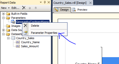 parameter properties report data ssrs ssas parameter properties report data ssrs ssas