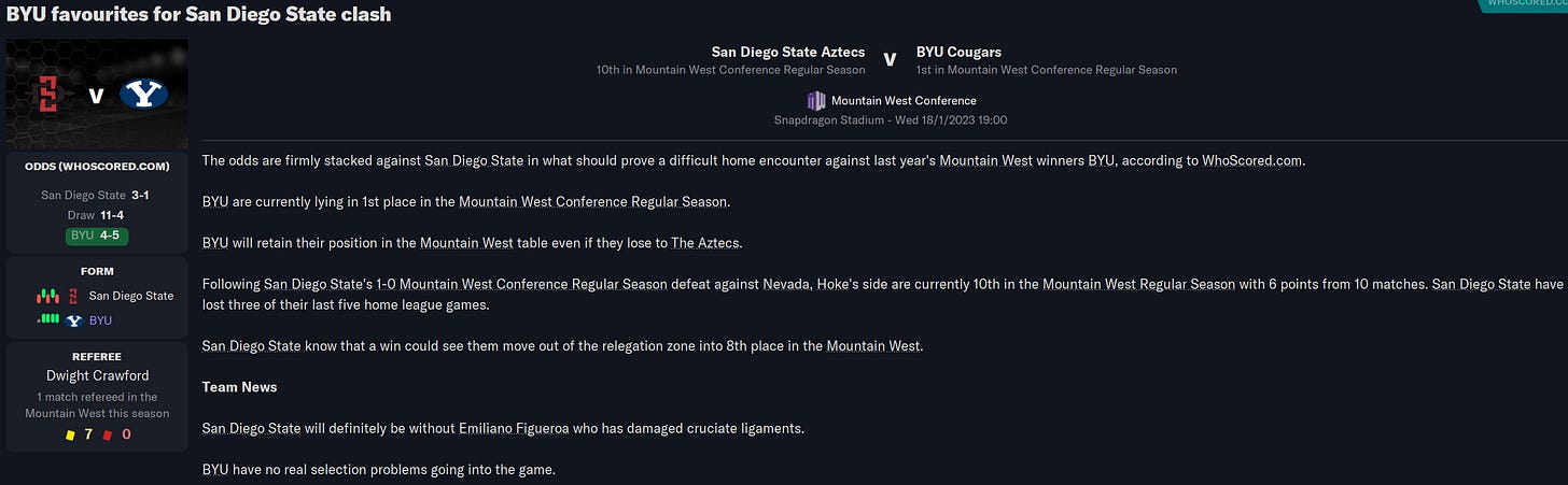 Football Manager 2023 Match Preview