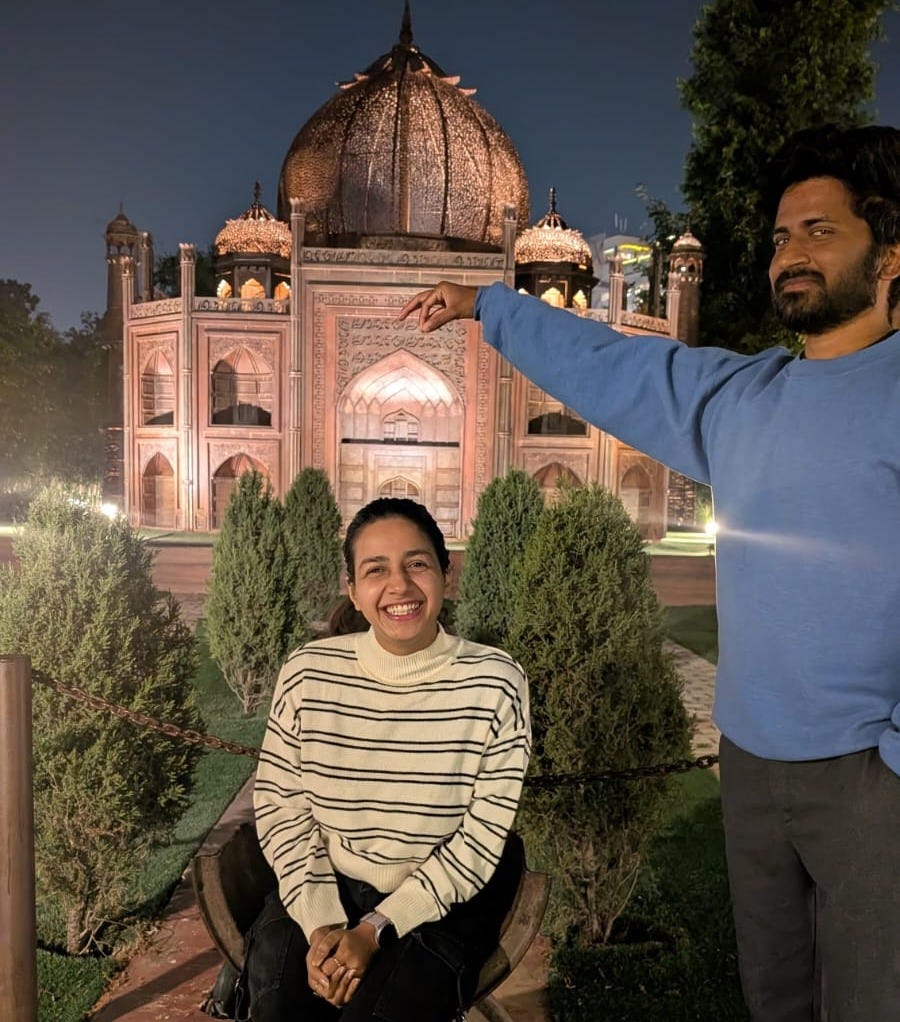 a photo of me and my husband's brother being silly together