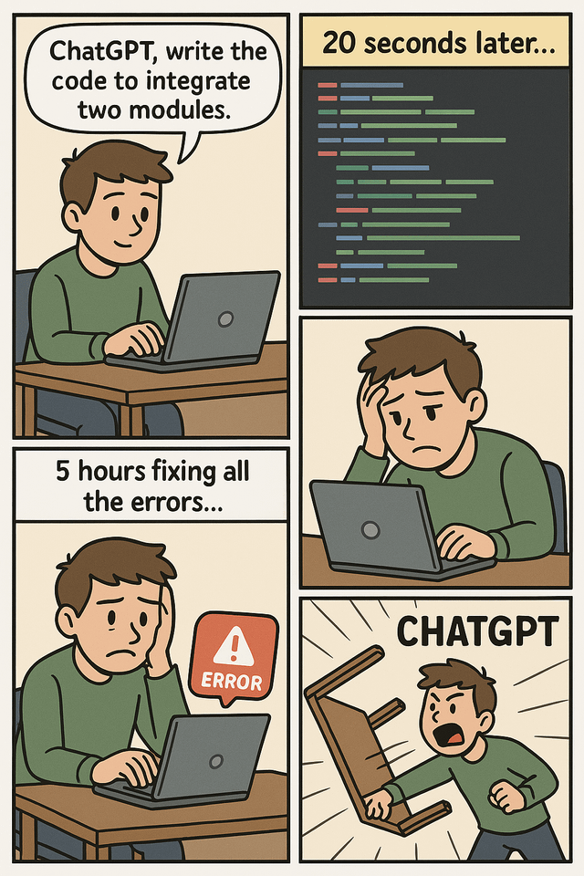 r/ChatGPT - What if feels like to code using ChatGPT...
