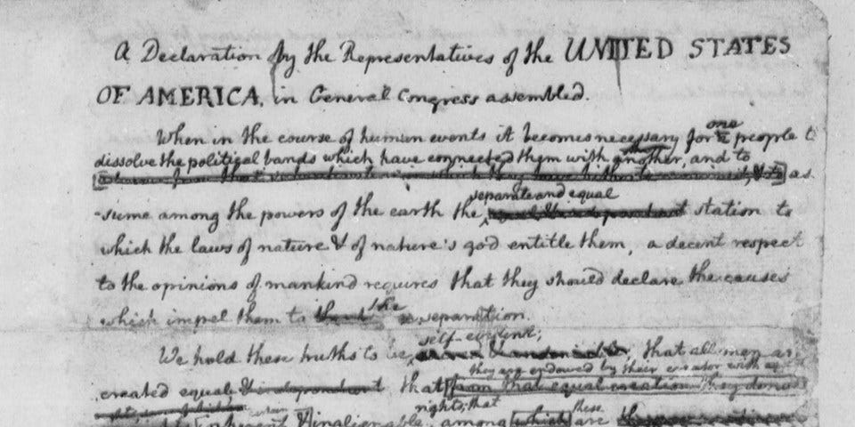 The Declaration of Independence -- Draft Copy (U.S. National Park Service)