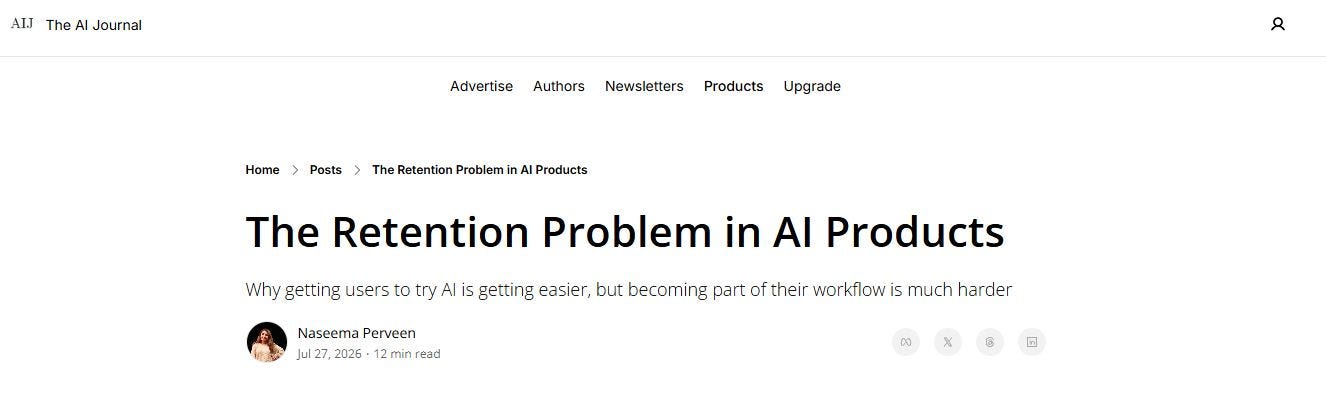 Today's news: AI products are struggling with retention