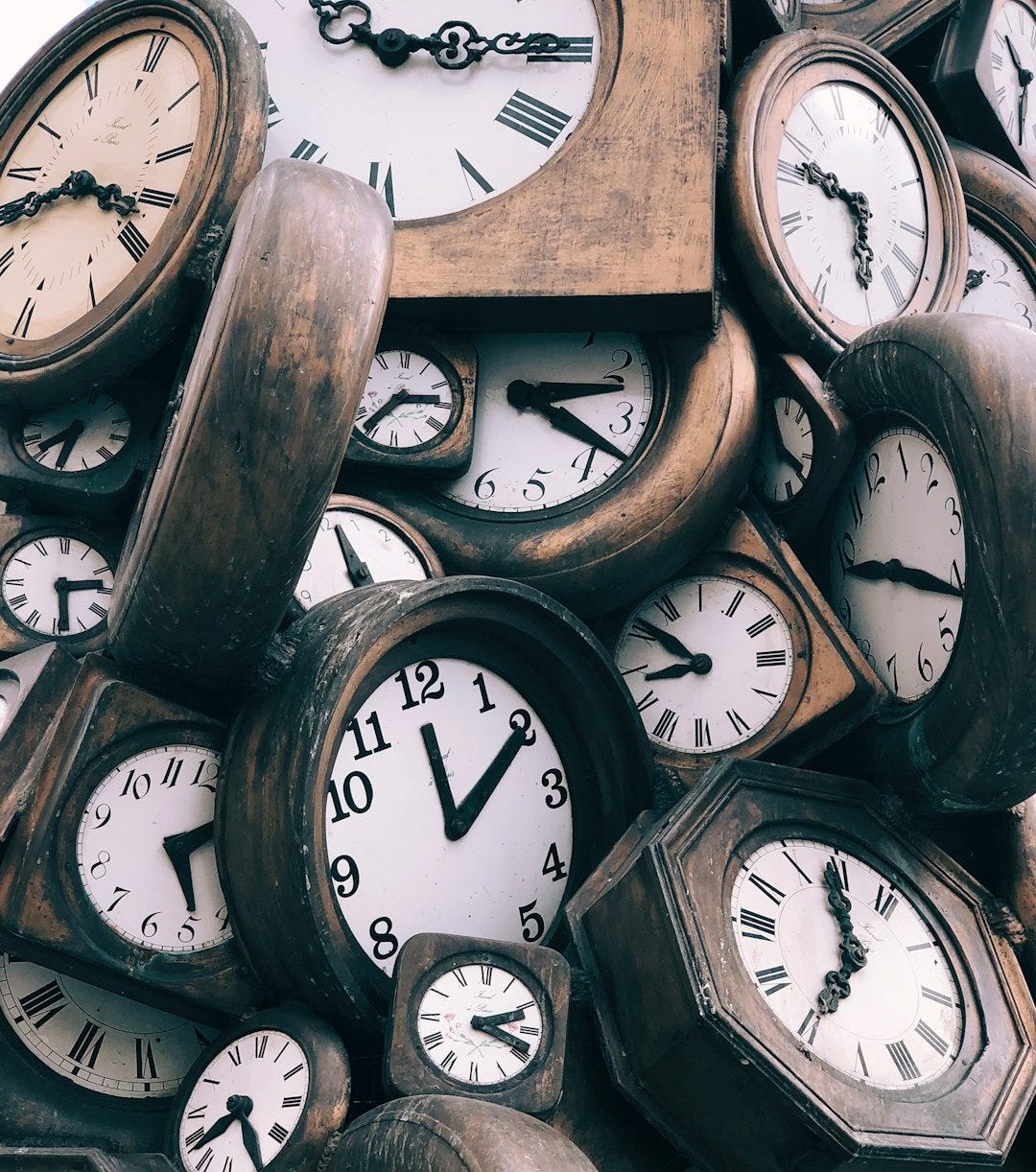 brown-and-white clocks