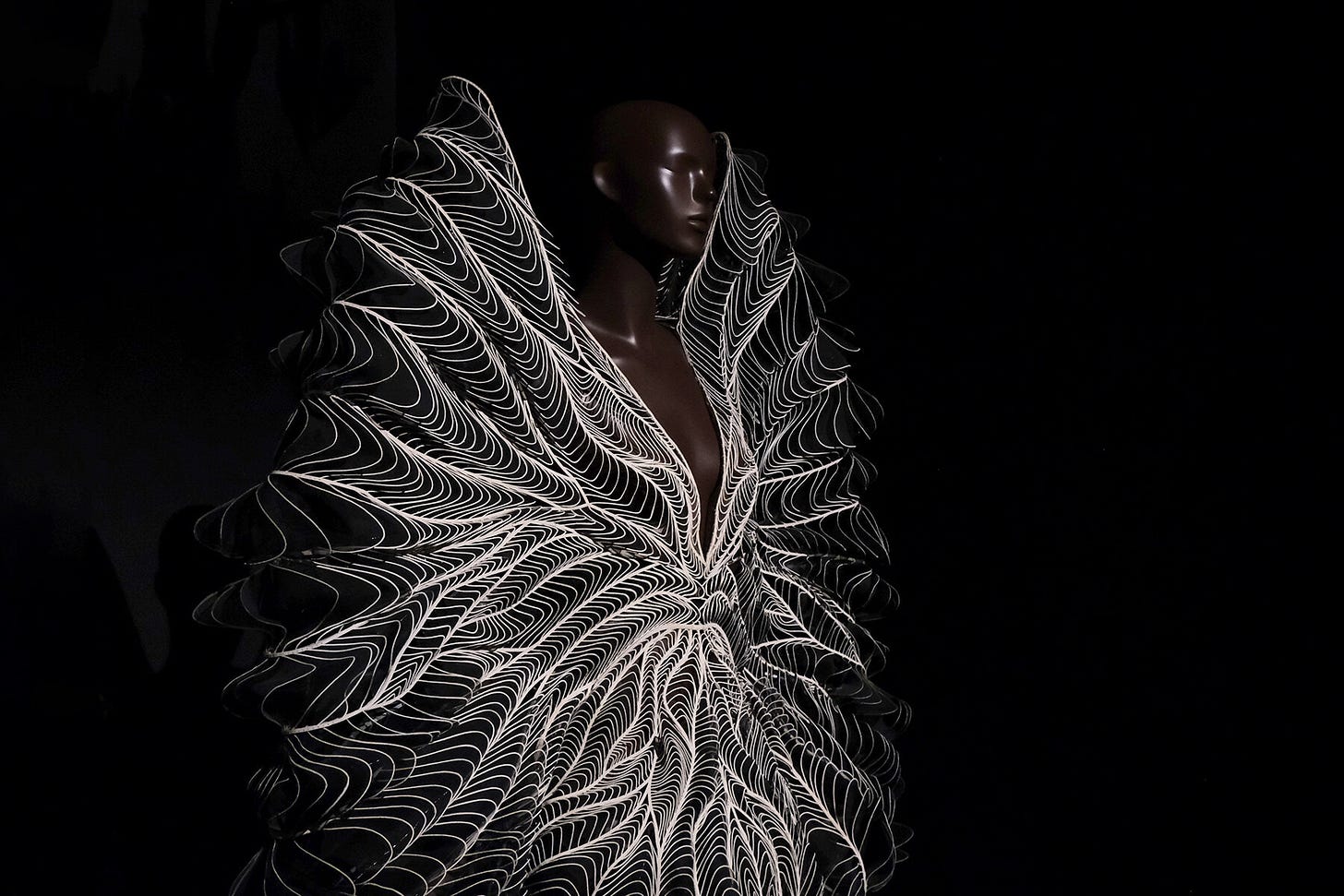 iris van herpen's colossal body of intricate work shows at the brooklyn  museum