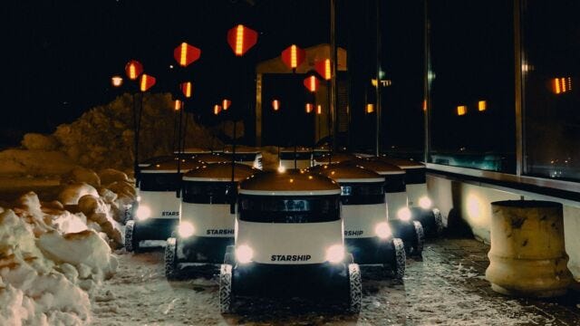 array of starship delivery drones