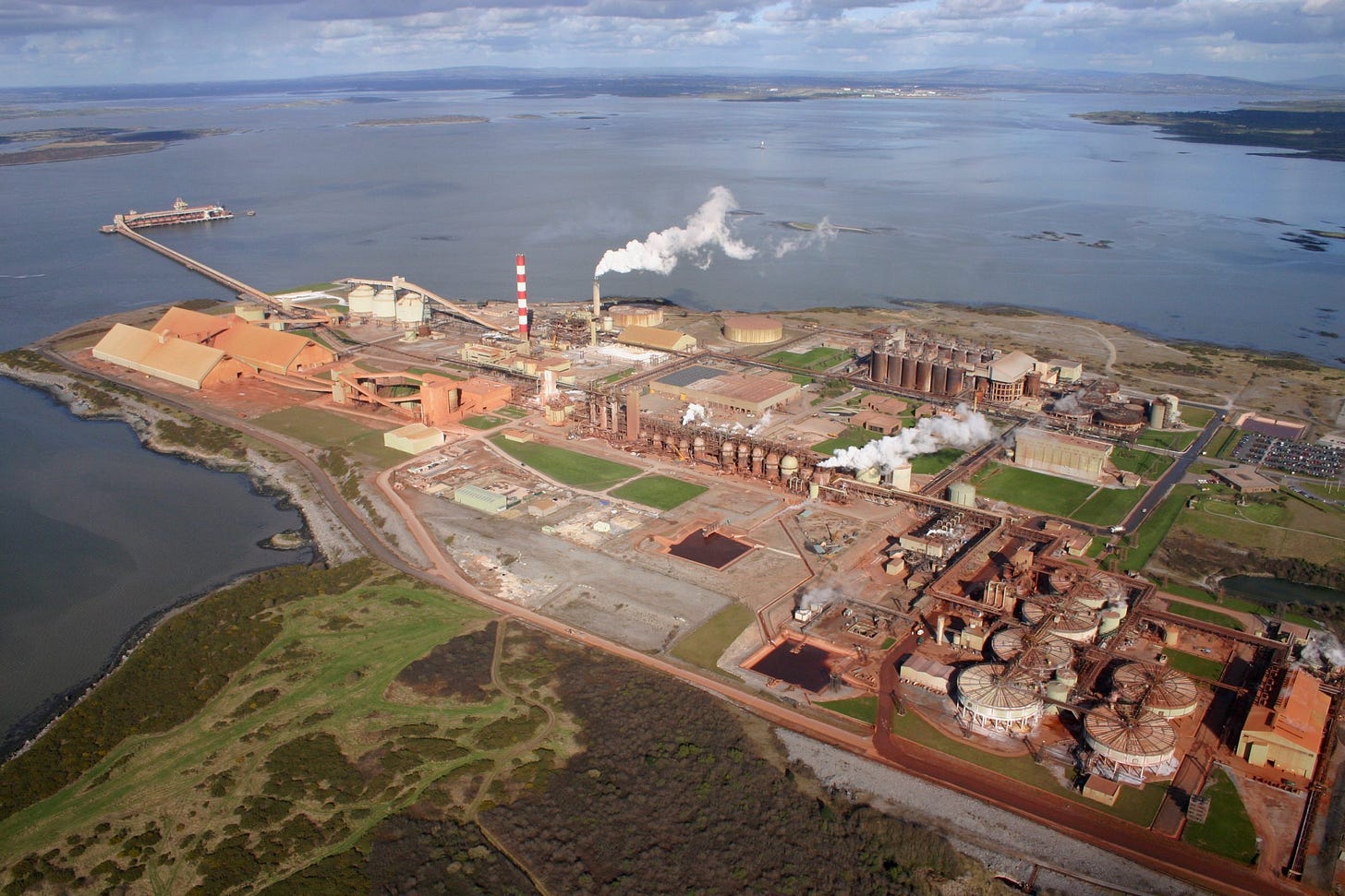 Rusal’s Aughinish Alumina refinery on the Shannon Estuary in County Limerick, Ireland, where bauxite is refined into alumina. Rusal’s Aughinish Alumina refinery on the Shannon Estuary in County Limerick, Ireland, where bauxite is refined into alumina.