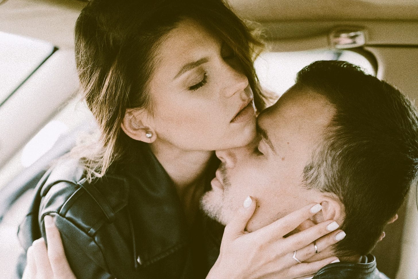 Man and woman embracing Man and woman embracing