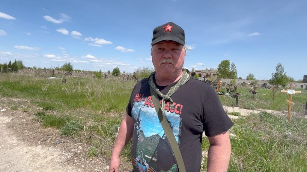 Russell "Texas" Bentley, 62, a U.S. expat who is now a fighter in the Donetsk People's Republic Army / credit: Fergie Chambers Russell "Texas" Bentley, 62, a U.S. expat who is now a fighter in the Donetsk People's Republic Army / credit: Fergie Chambers