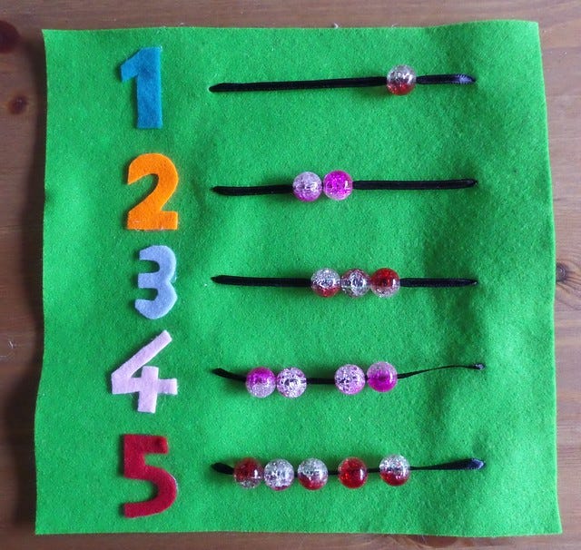 Quiet Book counting page Quiet Book counting page