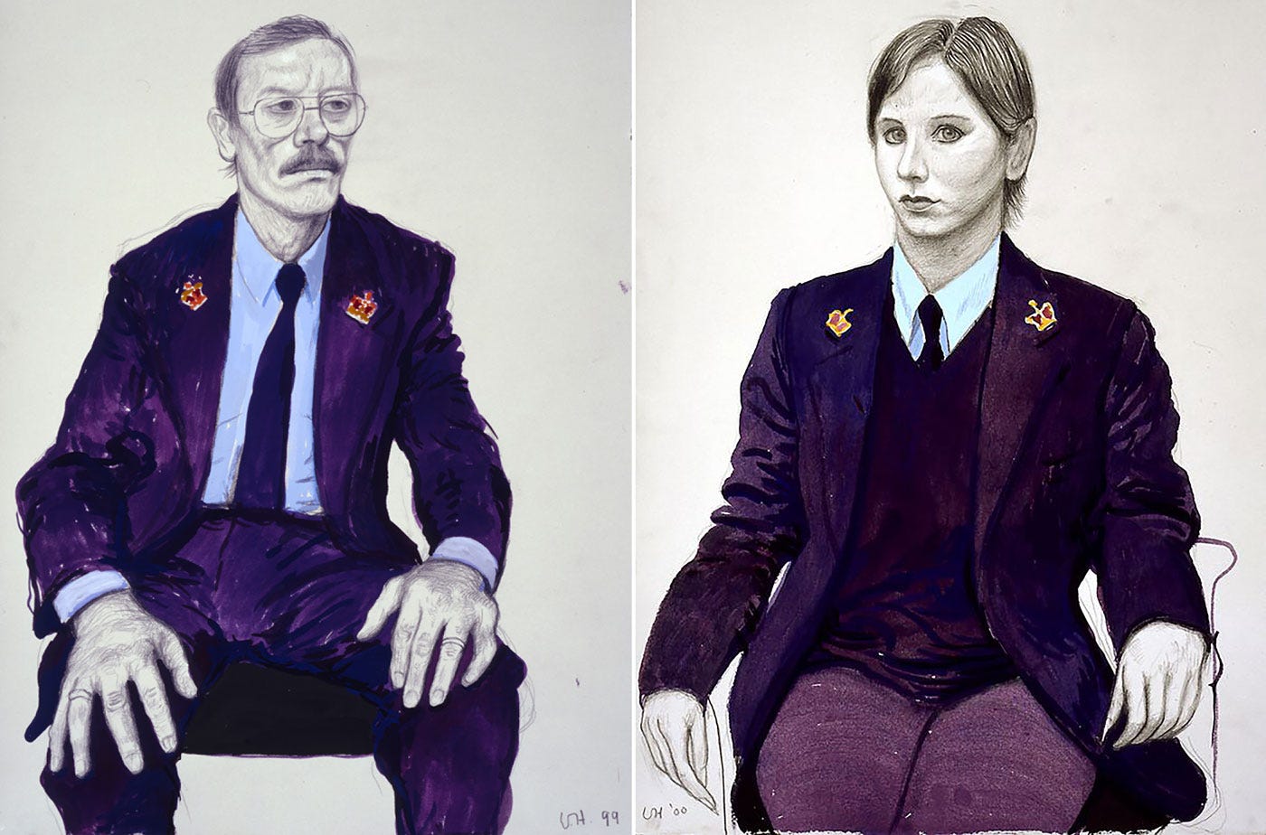 Ken Bradford, and Katherine Dooley, by David Hockney. Courtesy of David Hockney Foundation.