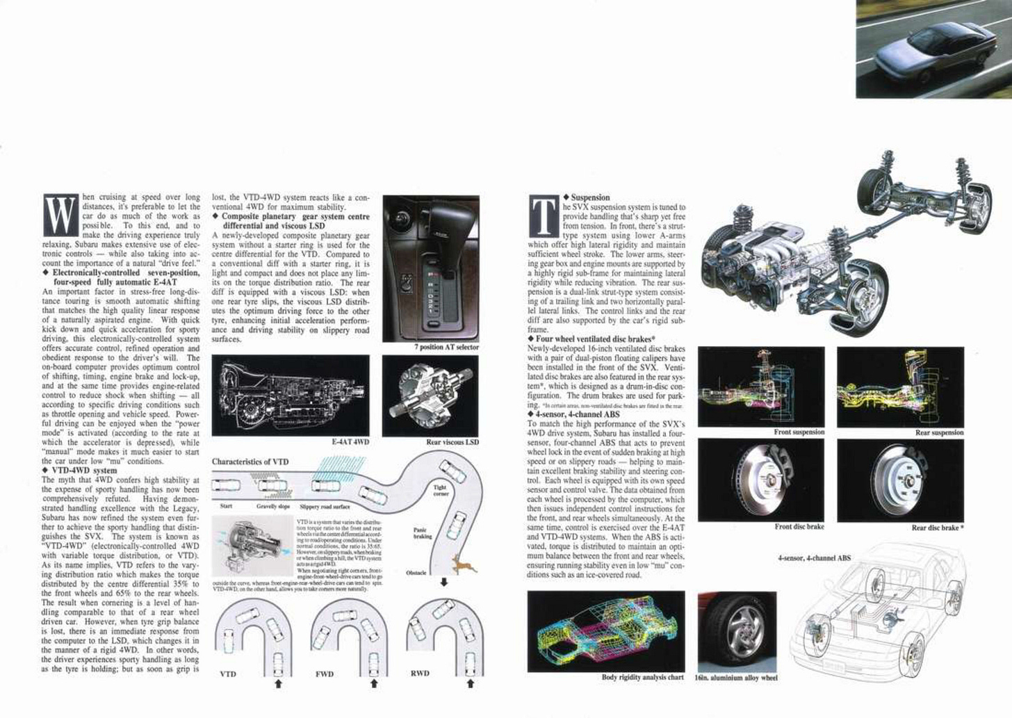 Subaru SVX 1994 brochure vtd 4wd awd