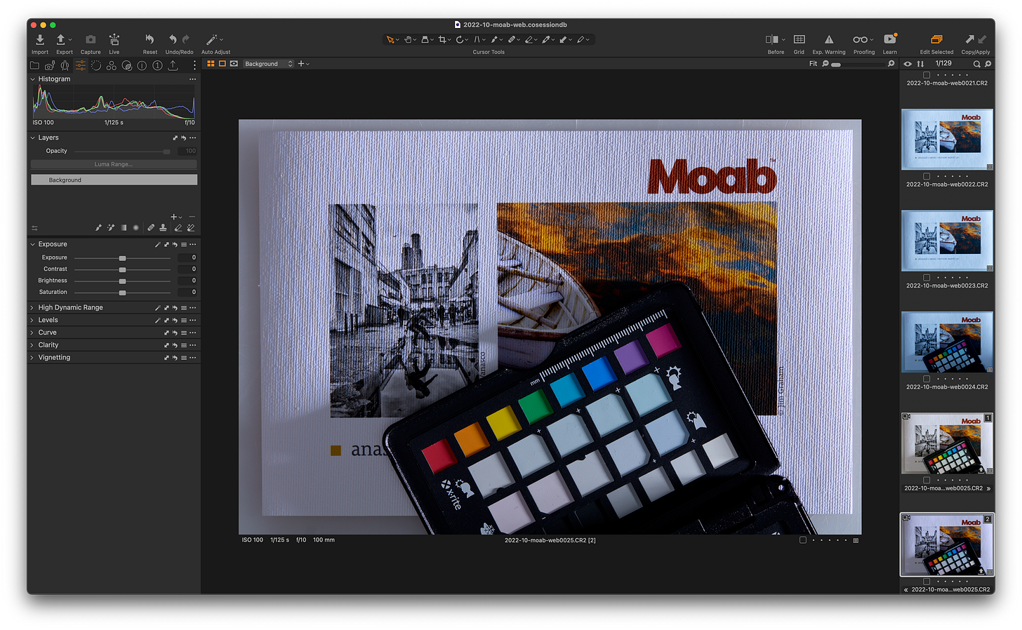 capture one screen shot blue channel