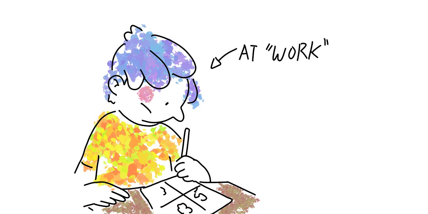 Artist at work drawing