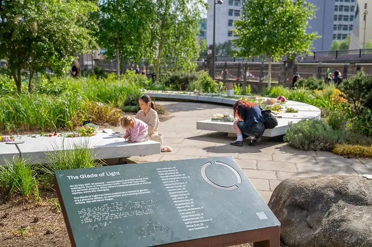 The Glade of Light, Manchester. The Glade of Light, Manchester.