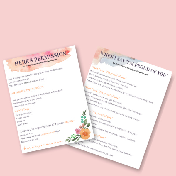 parenting-tools-printables Bundle: "When I Say I'm Proud of You" and "Here's Permission"