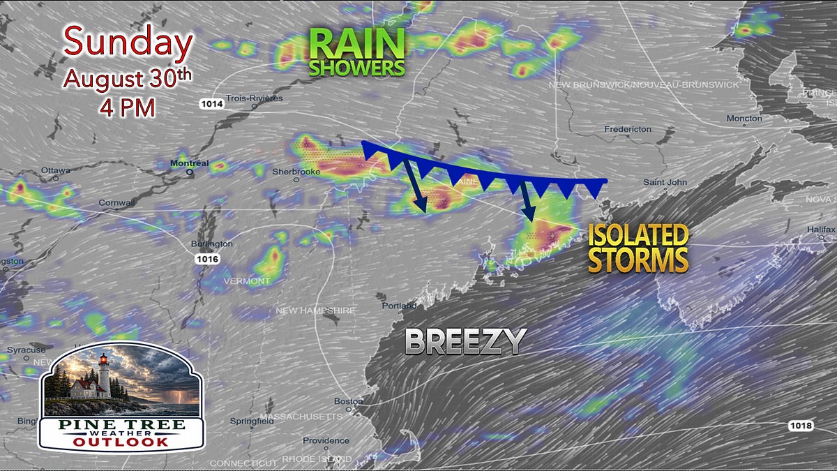 A few showers with a chance of a rumble on Sunday