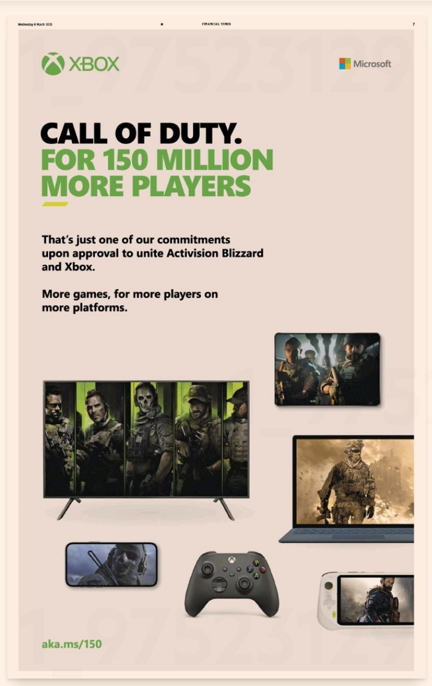 Microsoft’s full-page newspaper ad.
