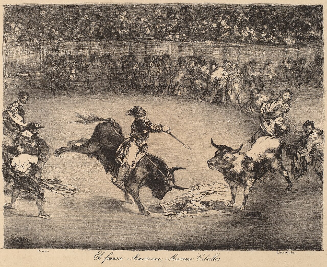 Goya Bulls of Bordeaux lithograph Goya Bulls of Bordeaux lithograph