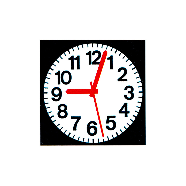 Clock and pictograms by Bob Noorda for the Milan Metro