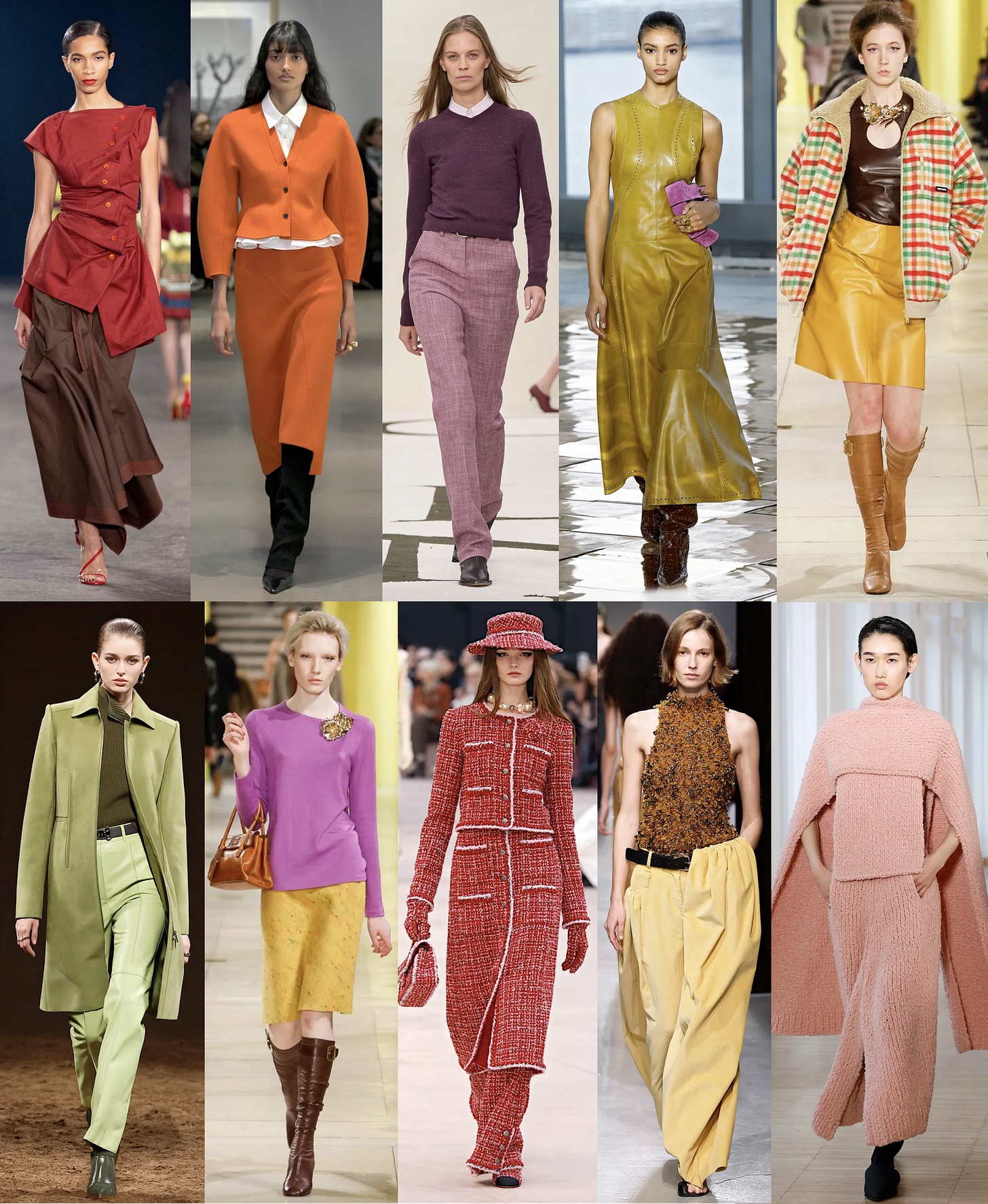 colorful fall runway looks