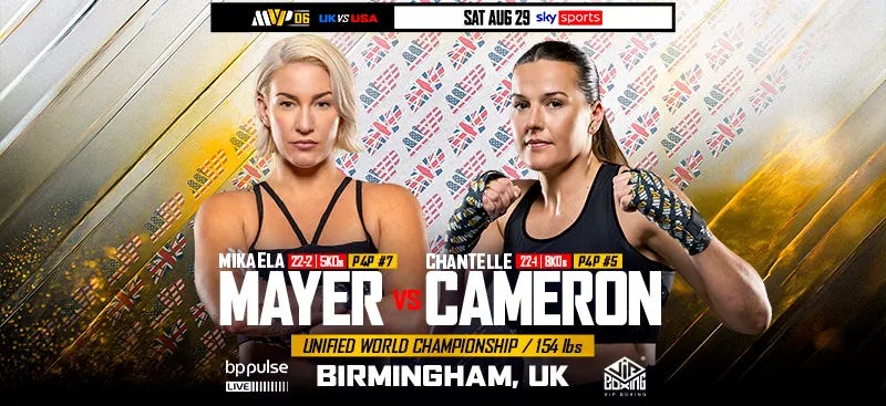 Mikaela Mayer vs. Chantelle Cameron Set for MVPW-06 UK vs. USA - MOST  VALUABLE PROMOTIONS