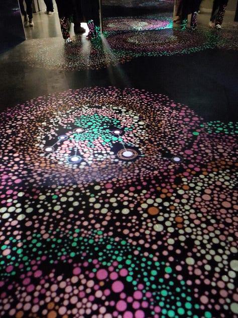 Vues de l'exposition "Songline" au musée du quai Branly, Paris, 2023.