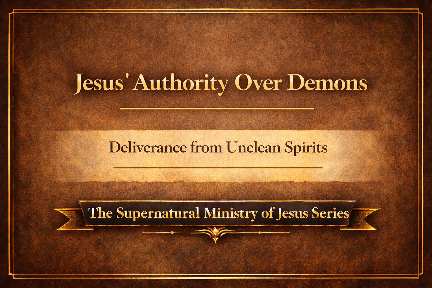 Jesus’ Authority Over Demons Deliverance from Unclean Spirits