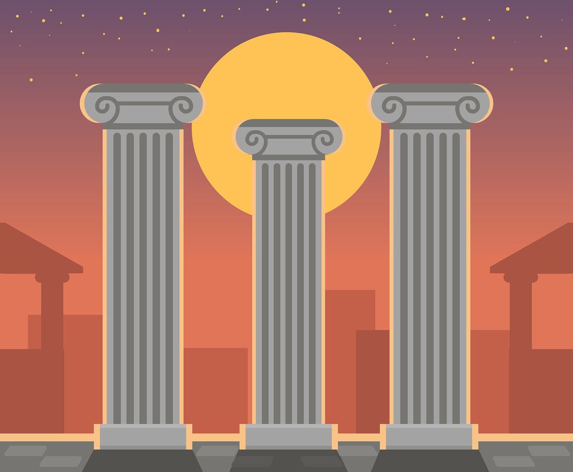 White Pillars Vector Vector Art & Graphics | freevector.com