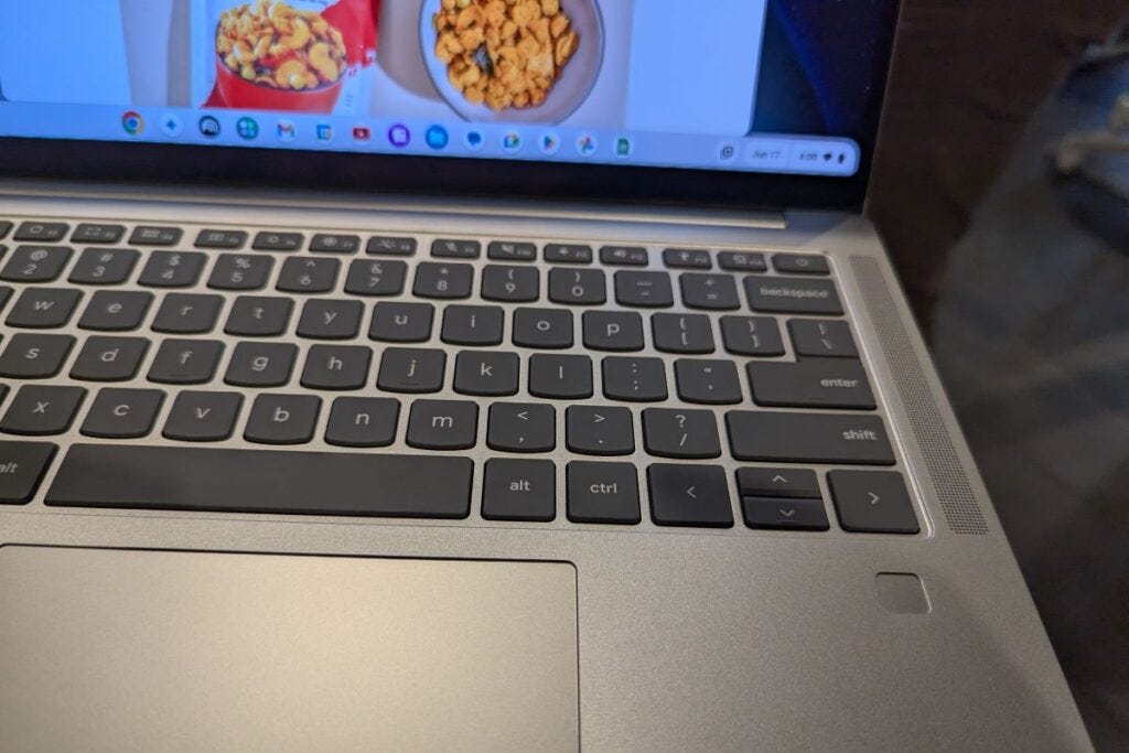 Lenovo Chromebook Plus 14 fingerprint reader