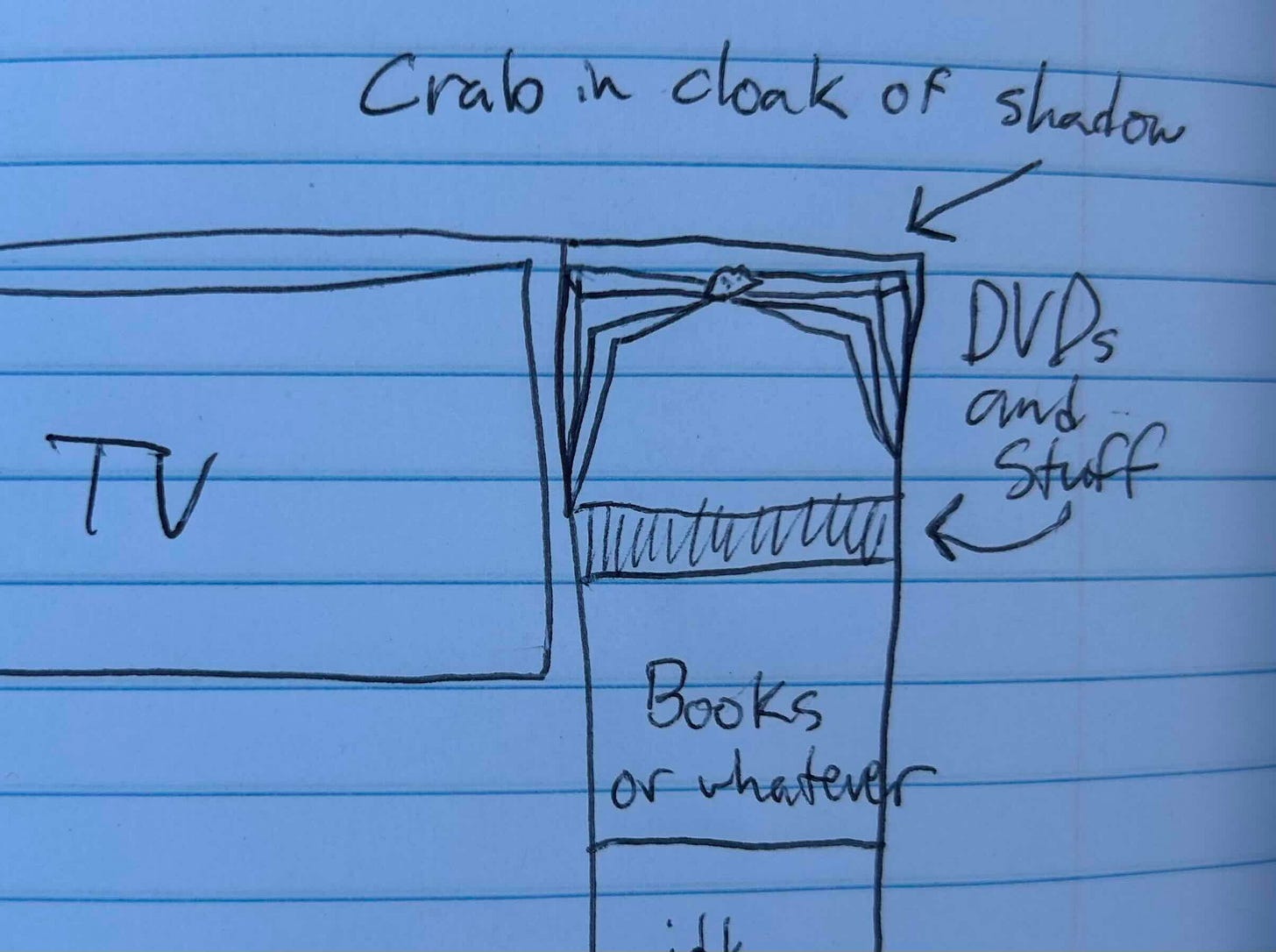 crab in entertainment center