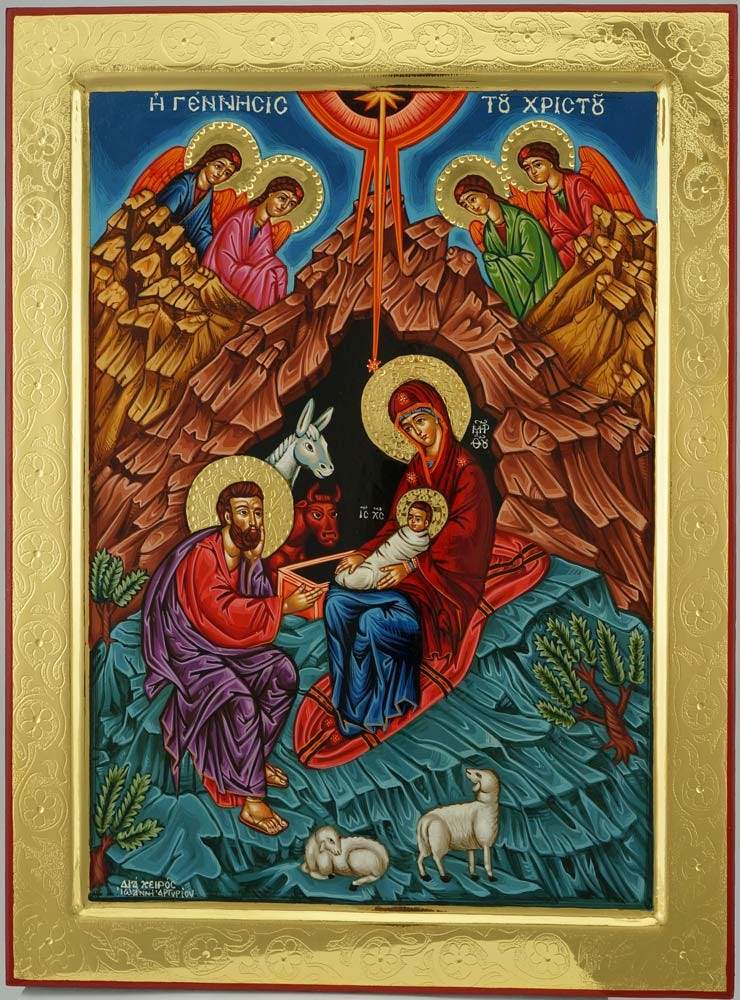 Nativity of Christ Icon (polished gold)